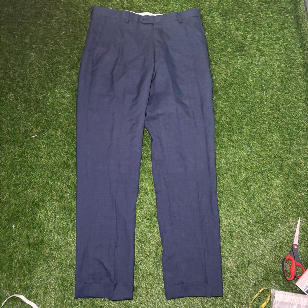 Jos A Bank Reserve Navy Blue Vitale Barberis Canonico Wool Dress Pants 34R